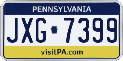 PA license plate JXG7399