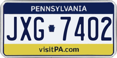 PA license plate JXG7402