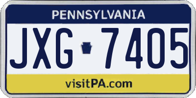 PA license plate JXG7405