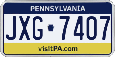 PA license plate JXG7407