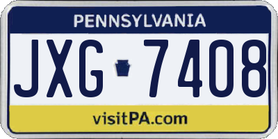 PA license plate JXG7408