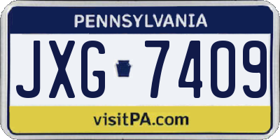 PA license plate JXG7409