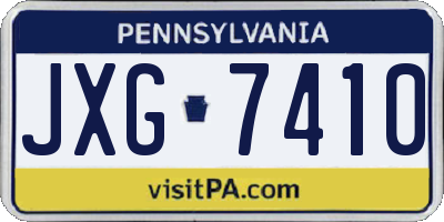 PA license plate JXG7410