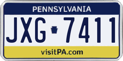 PA license plate JXG7411