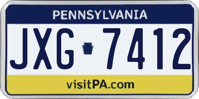 PA license plate JXG7412