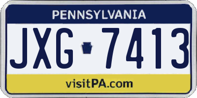 PA license plate JXG7413