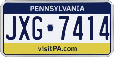 PA license plate JXG7414