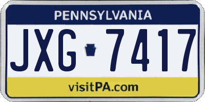PA license plate JXG7417