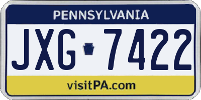 PA license plate JXG7422