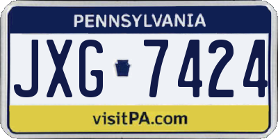 PA license plate JXG7424