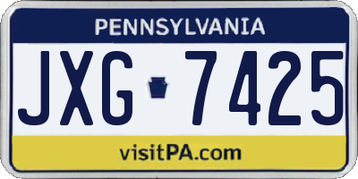 PA license plate JXG7425