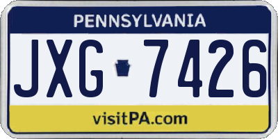 PA license plate JXG7426
