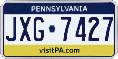 PA license plate JXG7427