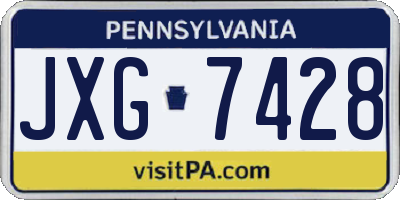 PA license plate JXG7428