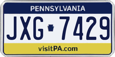 PA license plate JXG7429