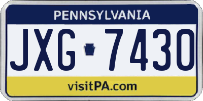 PA license plate JXG7430