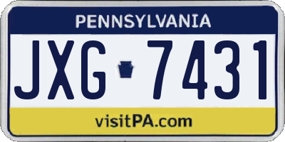 PA license plate JXG7431