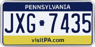PA license plate JXG7435