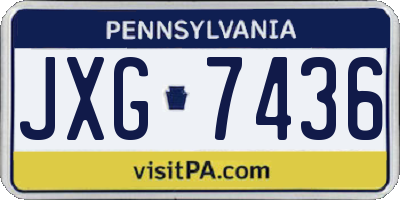 PA license plate JXG7436