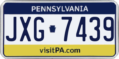 PA license plate JXG7439