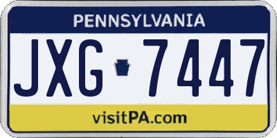 PA license plate JXG7447