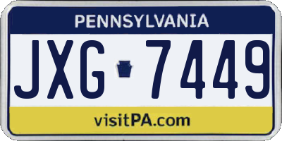 PA license plate JXG7449