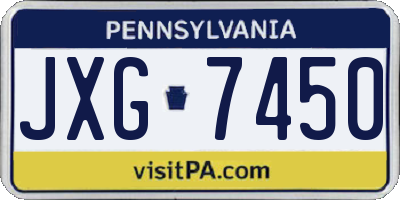 PA license plate JXG7450