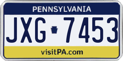 PA license plate JXG7453