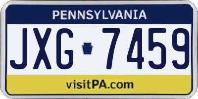 PA license plate JXG7459