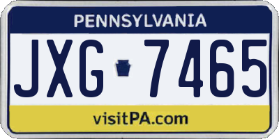 PA license plate JXG7465