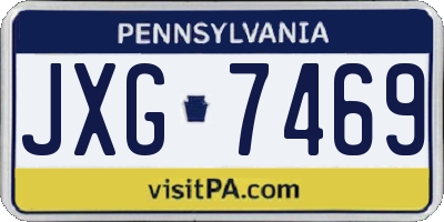 PA license plate JXG7469