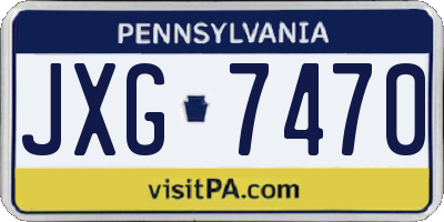 PA license plate JXG7470