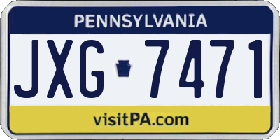 PA license plate JXG7471