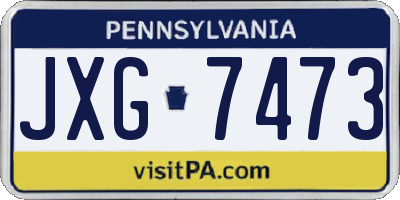 PA license plate JXG7473