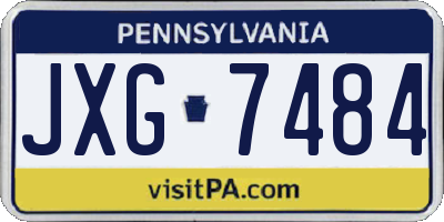 PA license plate JXG7484