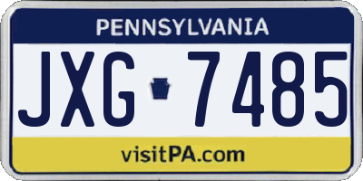 PA license plate JXG7485