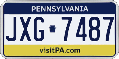 PA license plate JXG7487