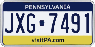 PA license plate JXG7491