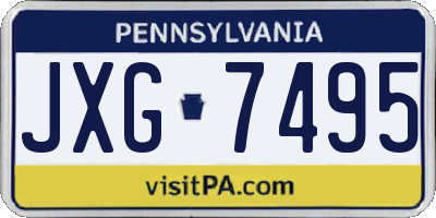 PA license plate JXG7495