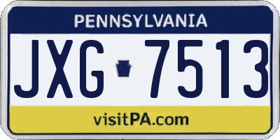 PA license plate JXG7513