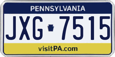 PA license plate JXG7515