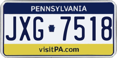 PA license plate JXG7518