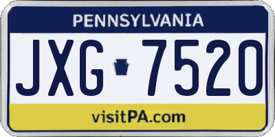 PA license plate JXG7520