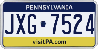 PA license plate JXG7524