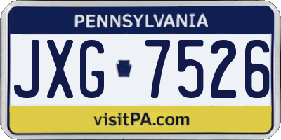 PA license plate JXG7526