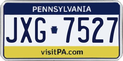 PA license plate JXG7527