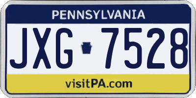 PA license plate JXG7528