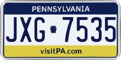 PA license plate JXG7535