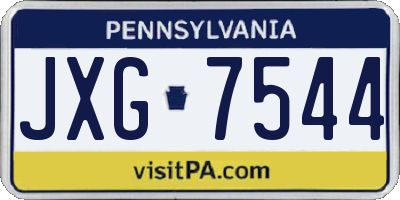 PA license plate JXG7544