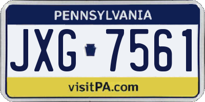PA license plate JXG7561